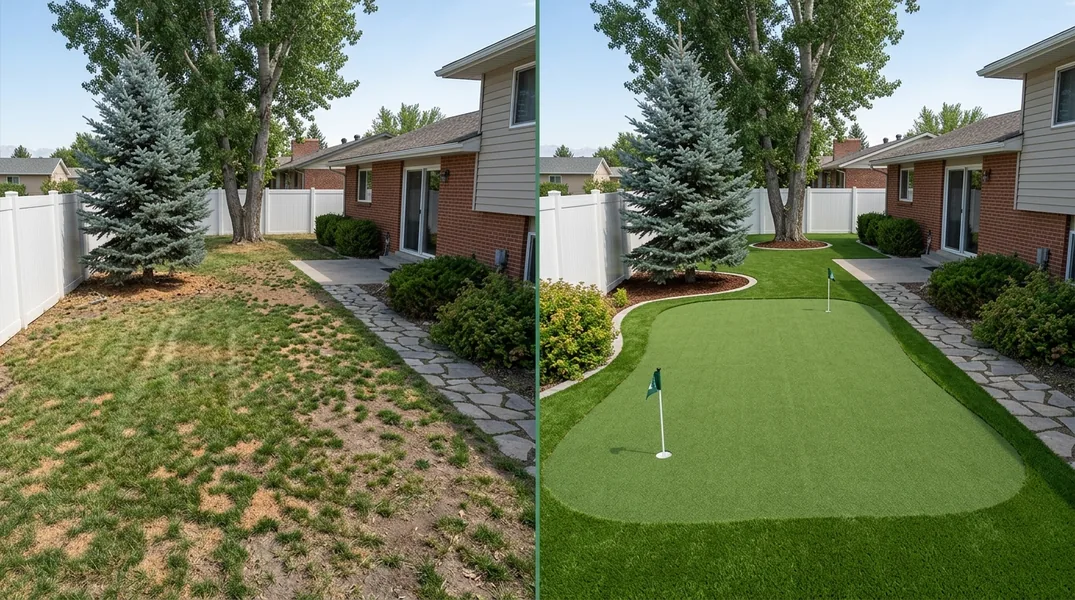 Result artificial grass installation in Idaho Falls - Idaho Falls Artificial Grass Installation